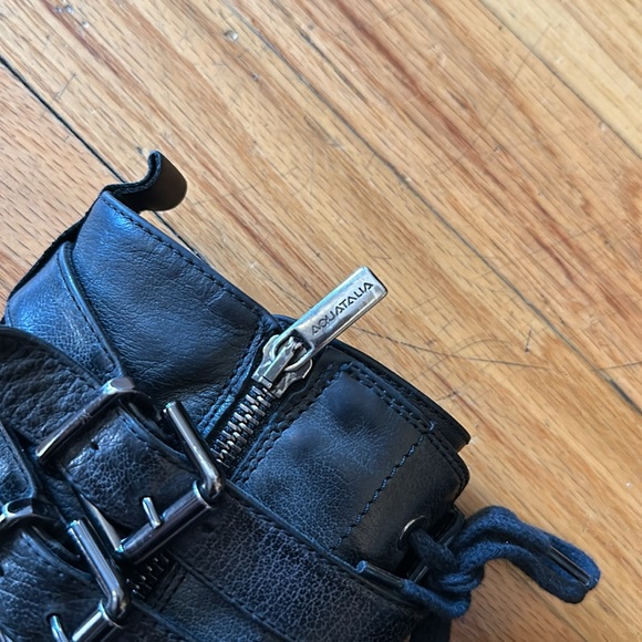 Aquatalia Lace-Up Boots With Side Zipper - Picture 6 of 7